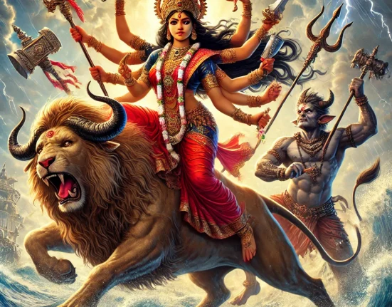 Goddess Durga and Mahishasura