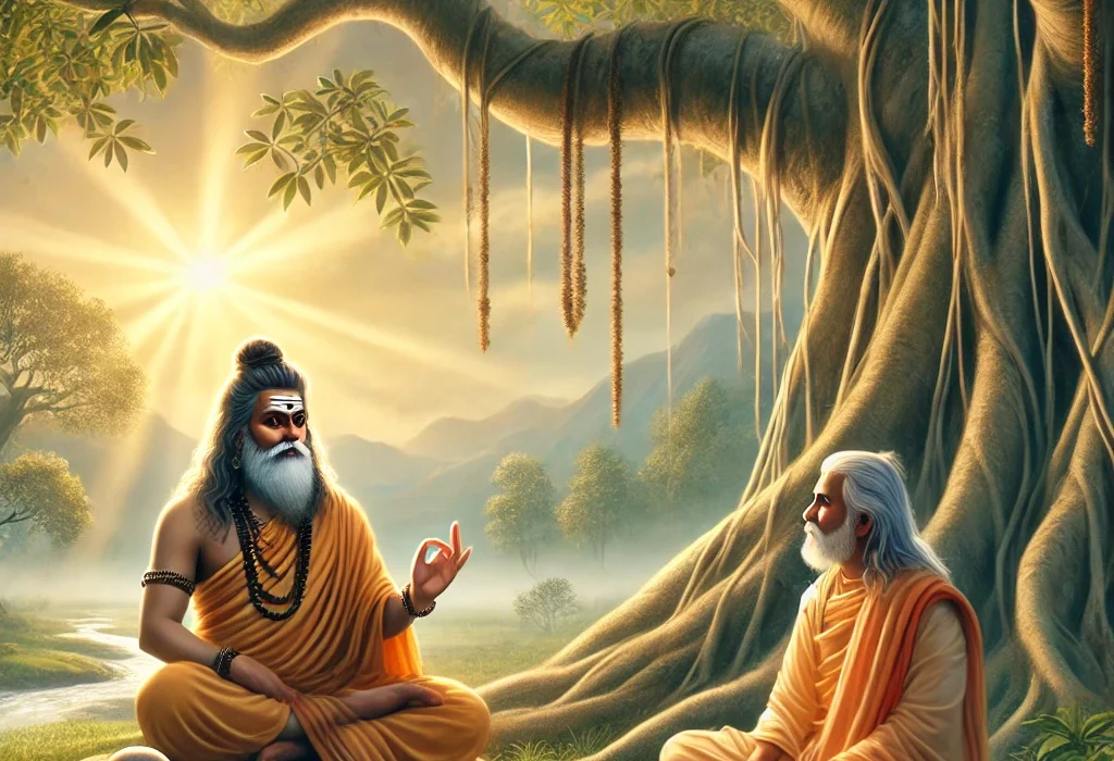 guru and a disciple seated