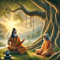 guru and a disciple seated