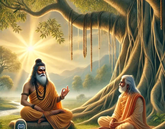 guru and a disciple seated